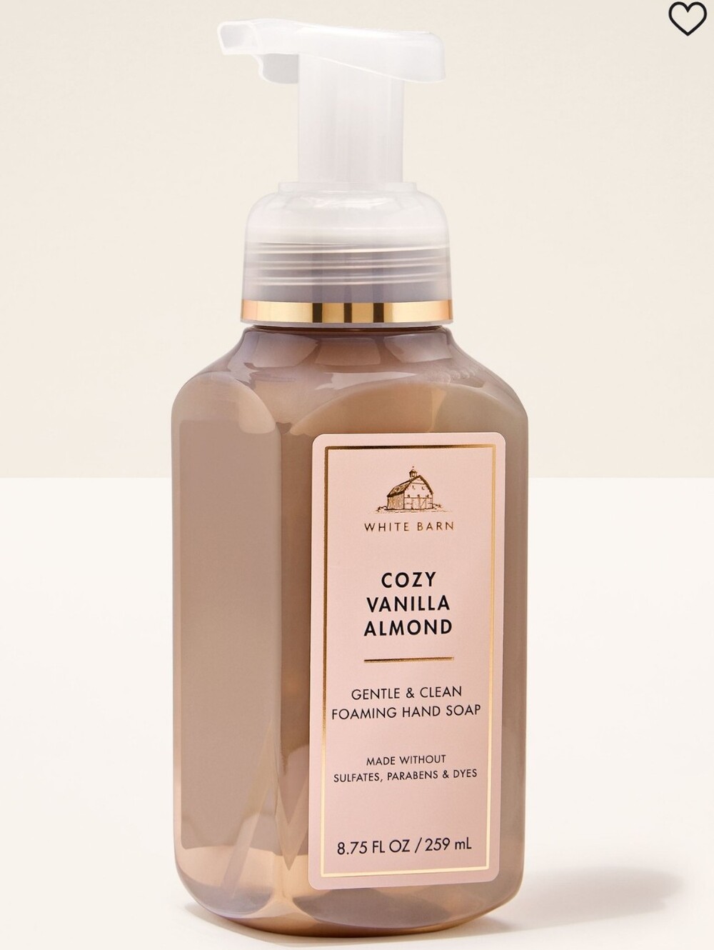 Bath & Body Works White Barn Cozy Vanilla Almond Foaming Hand Soap 8oz NEW